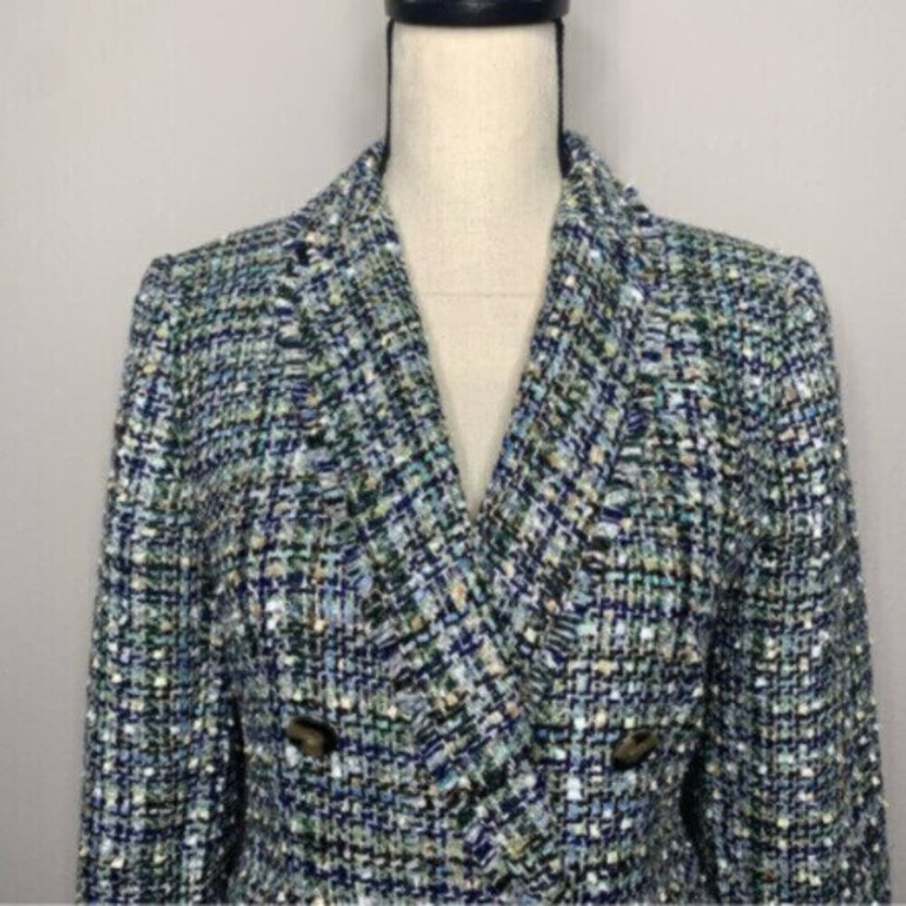 NWT Ann Taylor Tweed Shimmer Tailored Double Breasted Blazer - Picture 6 of 14